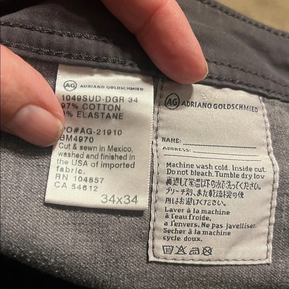 Ag Adriano Goldschmied dark gray “the protege” straight leg jeans
